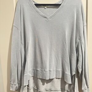 Z Supply Light Blue V-Neck Sweatshirt